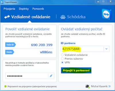 Připojení k partnerovi
